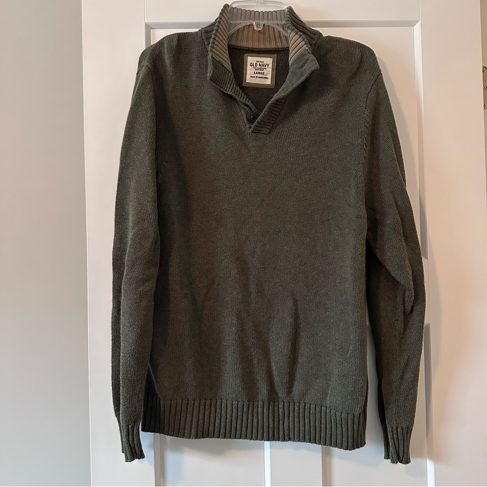 Old Navy Green 100% Cotton Pullover Sweater Size Large